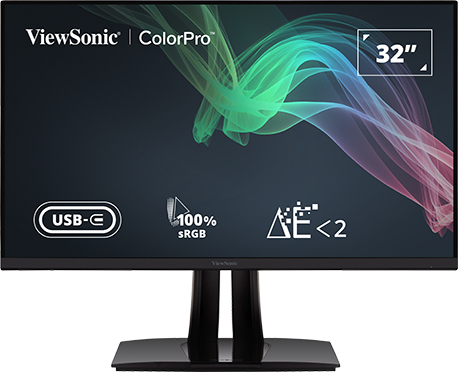 Ecran ViewSonic 31.5" LED - VP3256-4K - 3840 x 2160 pixels - 5 ms (gris à gris) - Format 16/9 - Dalle IPS - HDR10 - HDMI/DisplayPort/USB-C - Pivot - Hub USB - Noir