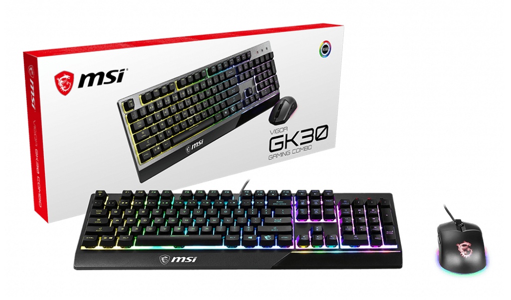 [CLSOMSIVK30BK] Pack Gamer 2en1 (Clavier/Souris) MSI Vigor GK30 Combo RGB (Noir)