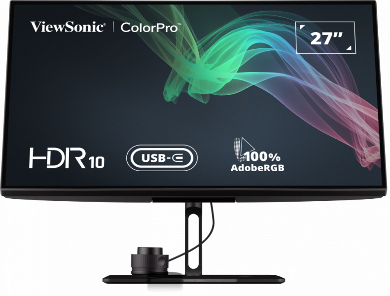 ViewSonic 27" LED - VP2786-4K Ecran PC 4K - 3840 x 2160 pixels - 5 ms (gris à gris) - 16/9 - Dalle IPS - HDMI/DisplayPort/USB-C - Pivot - Molette de contrôle et sonde de calibration - Noir
