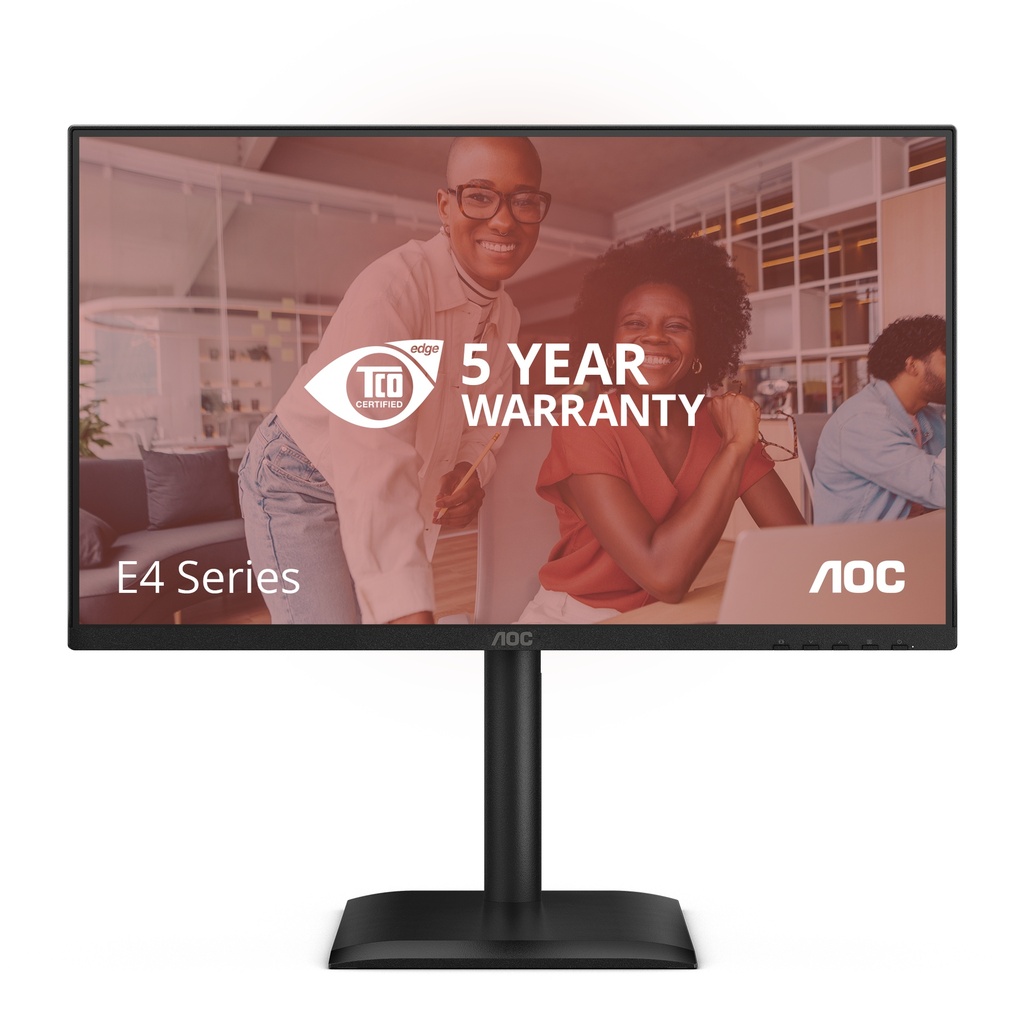 AOC 24E4U - Écran LED - 24" (23.8" visualisable) - 1920 x 1080 Full HD (1080p) @ 120 Hz - IPS - 300 cd/m² - 1500:1 - 4 ms - HDMI, VGA, DisplayPort - haut-parleurs - noir