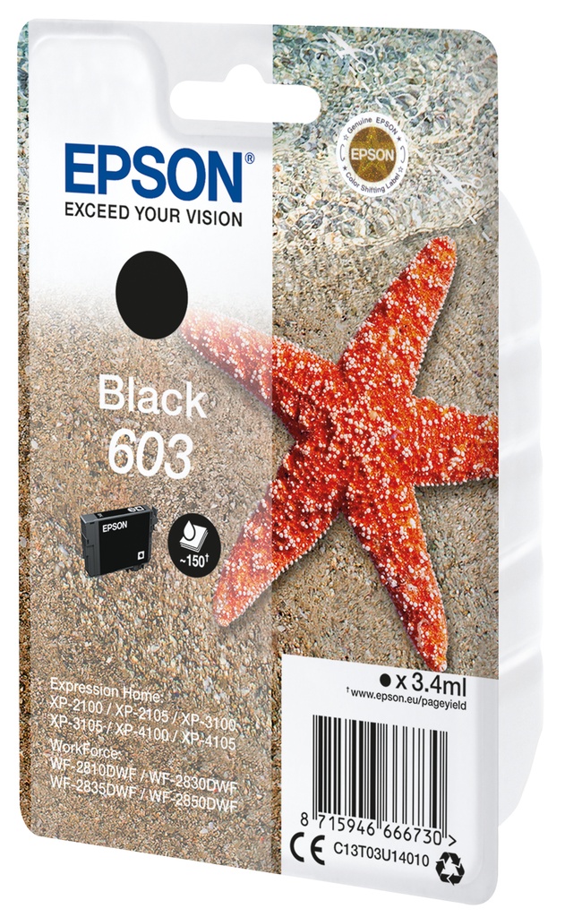 Epson 603 - 3.4 ml - noir - original - blister - cartouche d'encre