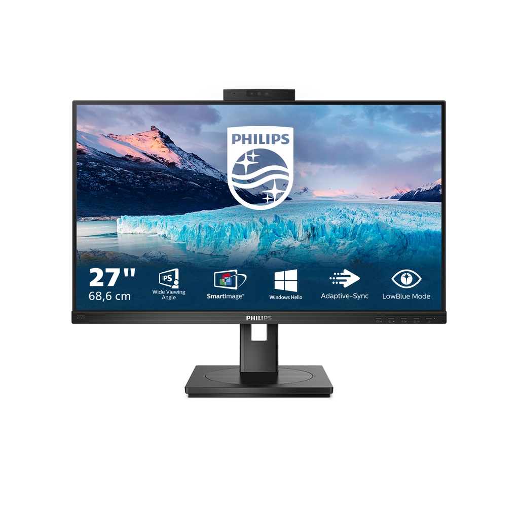 [MO27PHWEB] Philips S-line 272S1MH - Écran LED - 27" - 1920 x 1080 Full HD (1080p) @ 75 Hz - IPS - 250 cd/m² - 1000:1 - 4 ms - Webcam - HDMI, DVI-D, VGA, DisplayPort - haut-parleurs - noir