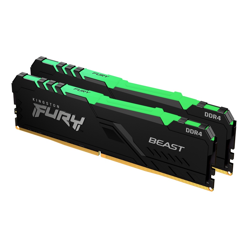 Mémoire Kingston FURY Beast RGB - DDR4 - kit - 16 Go: 2 x 8 Go - DIMM 288 broches - 3600 MHz / PC4-28800 - CL17