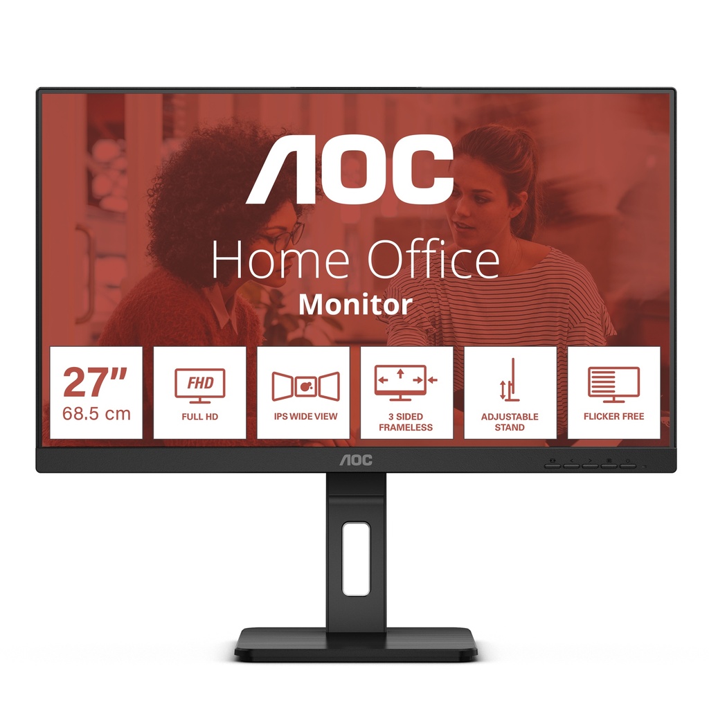 AOC 27E3QAF 27" Class Full HD LED Monitor - 16:9 - Black - 27" Viewable - Vertical Alignment (VA) - LED Backlight - 1920 X 1080 - 250 CD/m