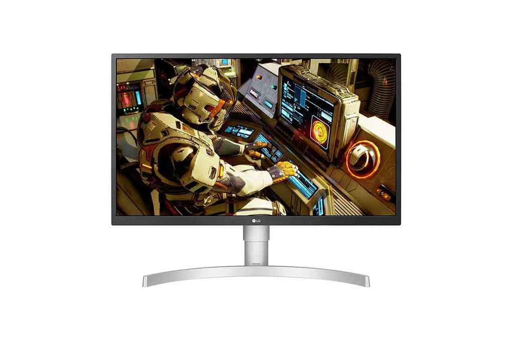 ECRAN LG 27" LED IPS 16:9 UHD 4K 3840x2160 5ms 300cd/m² 2xHDMI DisplayPort sRGB à plus de 98% Aluminium/Blanc Ajustable hauteur et Pivot 27UL550P-W
