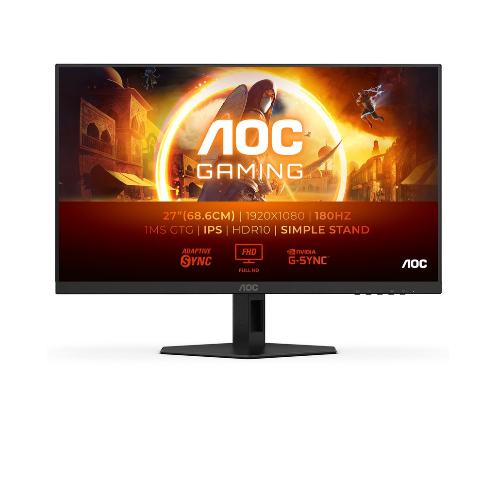 [MO27AOCG4] AOC AGON 27G4XE - G4 Series - écran LED - jeux - 27" - 1920 x 1080 Full HD (1080p) @ 180 Hz - IPS - 1000:1 - HDR10 - 0.5 ms - 2xHDMI, DisplayPort - haut-parleurs - noir mat