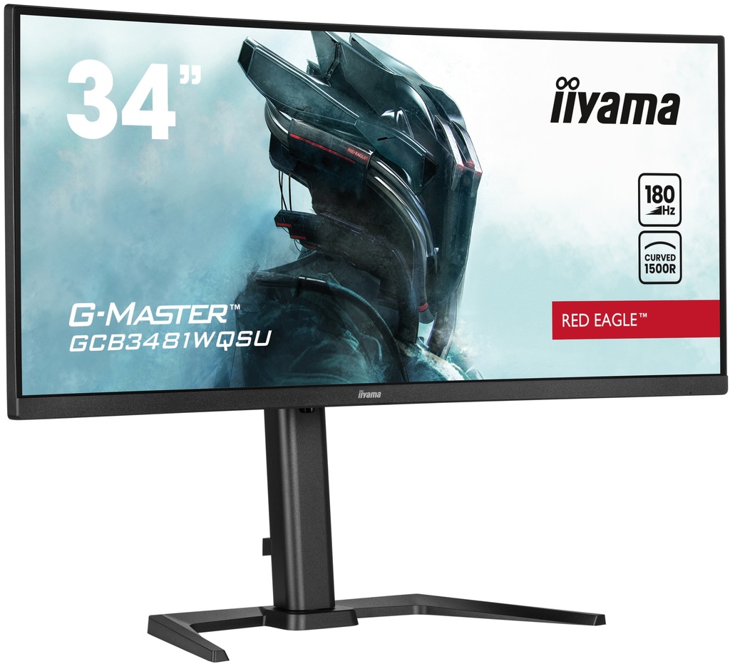 [MO34IIYAGCB3481] Ecran IIYAMA 34 GCB3481WQSU-B1 G-Master Red eagle VA Incurvé 21:9 3440x1440 180Hz 500 cd/m² 2xHDMI 2xDP 4xUSB 3.2 2xHP 15cm pied réglable hauteur Black tuner