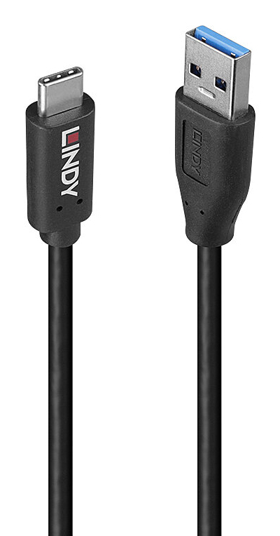 [CAUAUC1M10GBLIN] Lindy - Câble USB - USB type A (M) pour USB-C (M) - USB 3.2 Gen2 - 1 m - débit de transfert de données jusqu'à 10 Gbps - noir