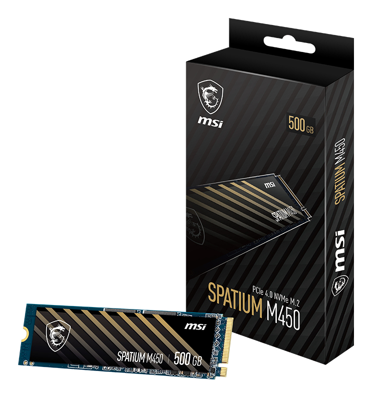 [SSD500MSIM450] MSI SSD Spatium M450 500Go v1 PCIe 4.0 NVMe PCI-E 4.0 3D NAND