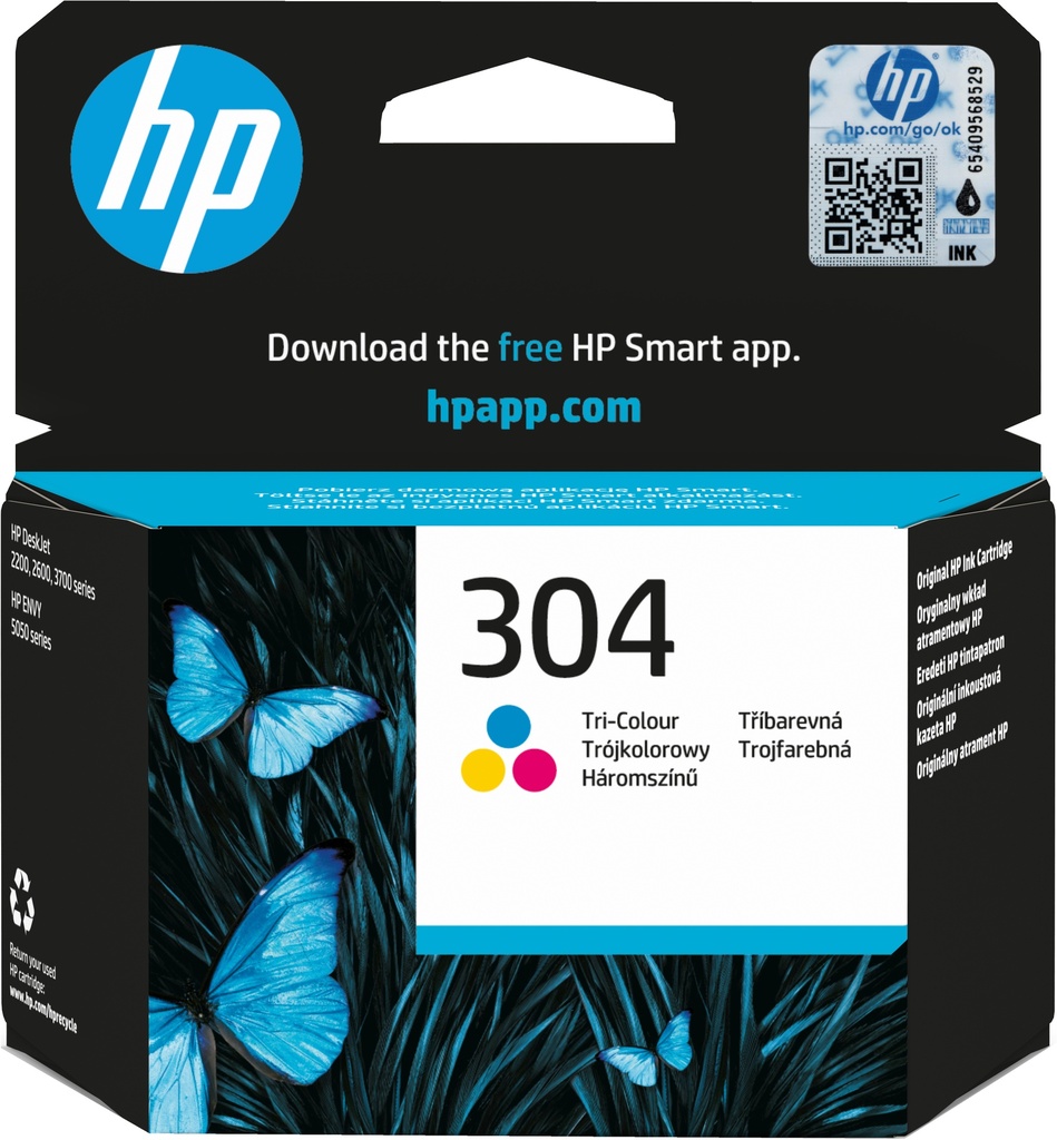 HP 304 Tri-Colour Original Standard Capacity Ink Cartridge (N9K05AE)