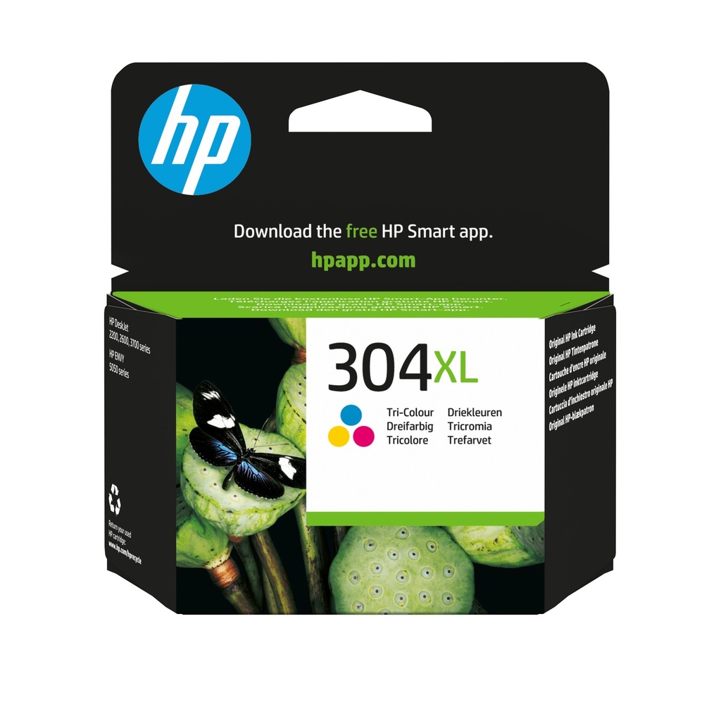 HP 304XL Tri-Colour Original High Capacity Ink Cartridge (N9K07AE)