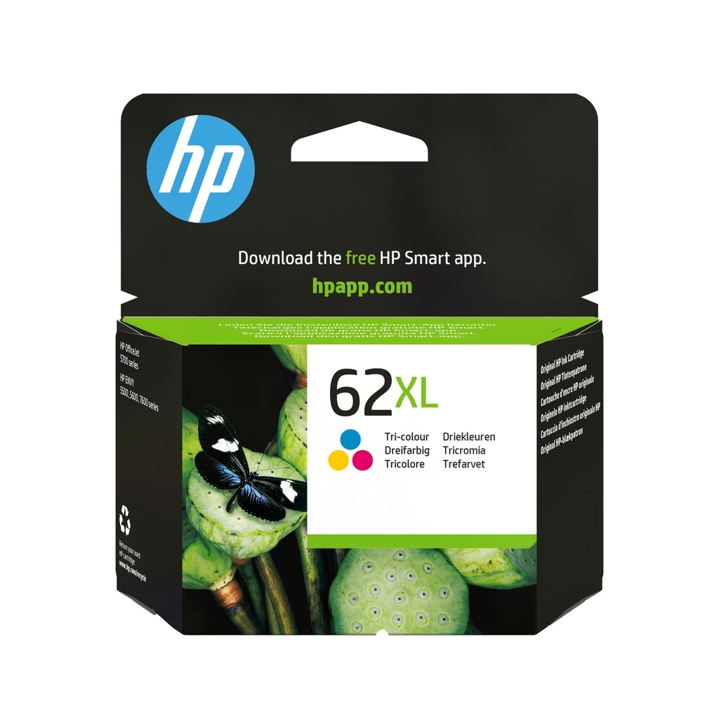 HP 62XL Original High Capacity Colour Ink Cartridge (C2P07AE)