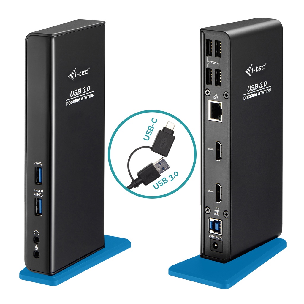 I-Tec USB 3.0/USB-C Dual HDMI Docking Station - Docking Station - USB 3.0 - 2 X HDMI - GigE