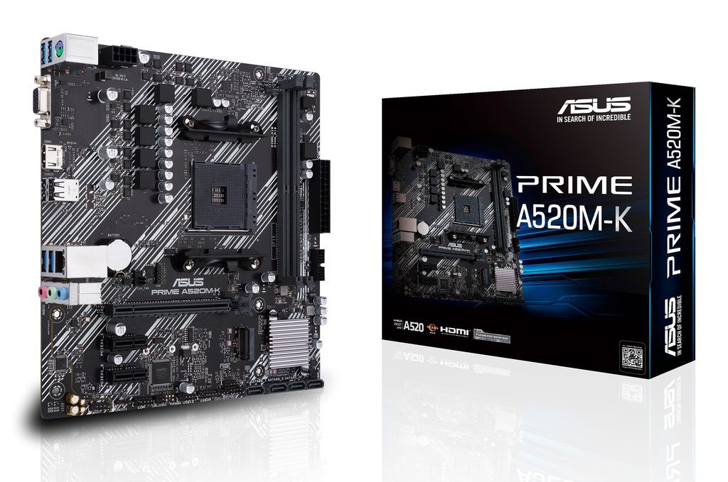 [CMMASA520MK] Carte Mère MicroATX Asus Prime A520M-K (AM4) 2xDDR4 / 1x M.2 / HDMI + VGA