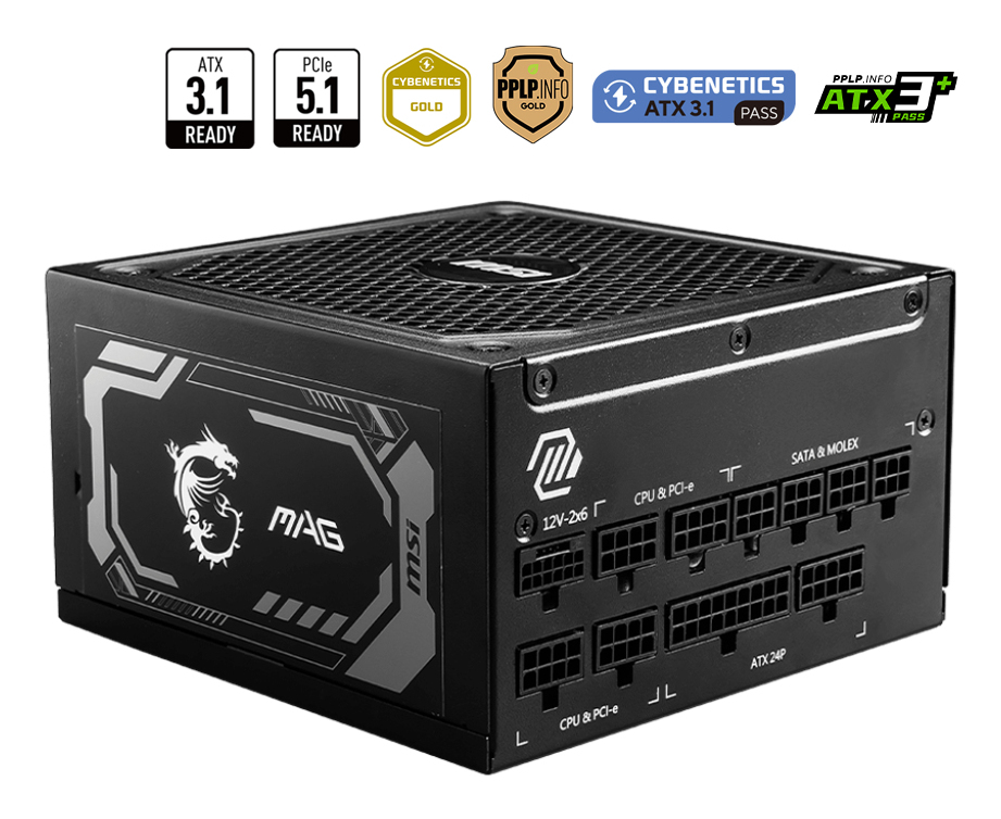 [AMS1250GL] Alimentation MSI MAG A1250GL PCIE5 1250W ATX12V 3.1 - 80PLUS Gold