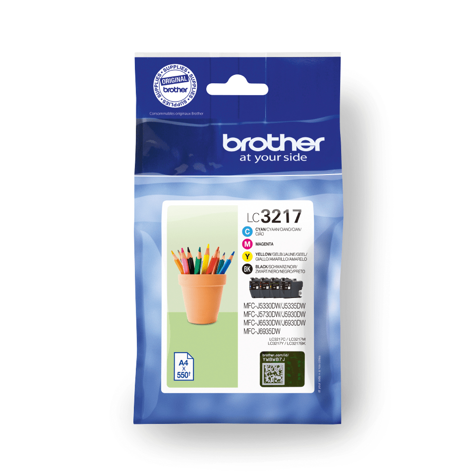 [CARTBROLC3217VP] Brother LC3217 Value Pack - Pack de 4 - noir, jaune, cyan, magenta - original - cartouche d'encre - pour Brother MFC-J5330, J5730, J5930, J6530, J6935; Business Smart Pro MFC-J6930
